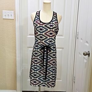 Lush Geometric Mini Dress - Black, Blue, White